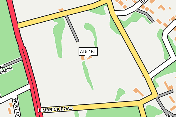 AL5 1BL map - OS OpenMap – Local (Ordnance Survey) AL5 1BL map - OS OpenMap – Local (Ordnance Survey)