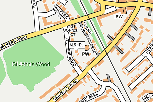 AL5 1DJ map - OS OpenMap – Local (Ordnance Survey)