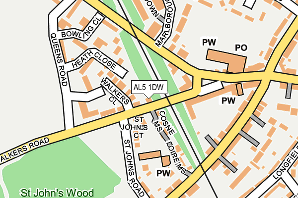 AL5 1DW map - OS OpenMap – Local (Ordnance Survey) AL5 1DW map - OS OpenMap – Local (Ordnance Survey)
