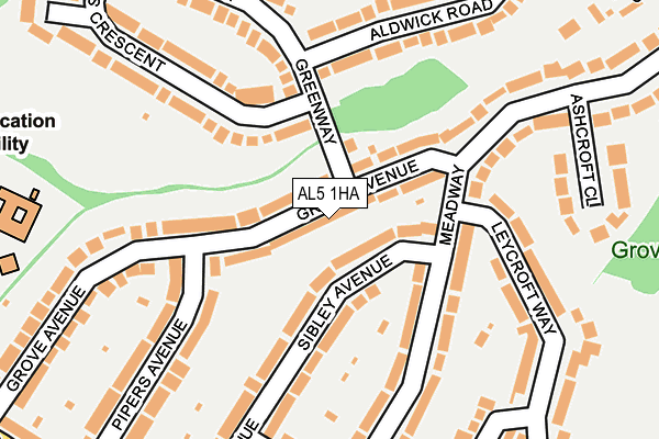 AL5 1HA map - OS OpenMap – Local (Ordnance Survey) AL5 1HA map - OS OpenMap – Local (Ordnance Survey)