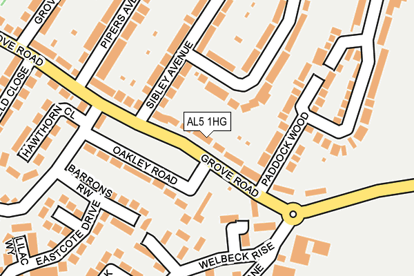 AL5 1HG map - OS OpenMap – Local (Ordnance Survey) AL5 1HG map - OS OpenMap – Local (Ordnance Survey)