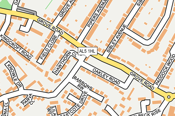 AL5 1HL map - OS OpenMap – Local (Ordnance Survey) AL5 1HL map - OS OpenMap – Local (Ordnance Survey)