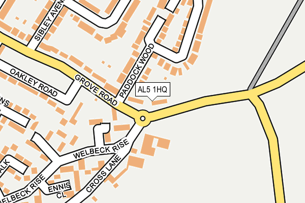 AL5 1HQ map - OS OpenMap – Local (Ordnance Survey) AL5 1HQ map - OS OpenMap – Local (Ordnance Survey)
