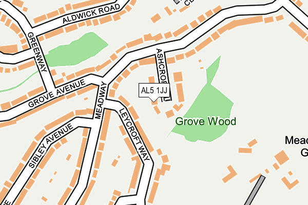 AL5 1JJ map - OS OpenMap – Local (Ordnance Survey) AL5 1JJ map - OS OpenMap – Local (Ordnance Survey)