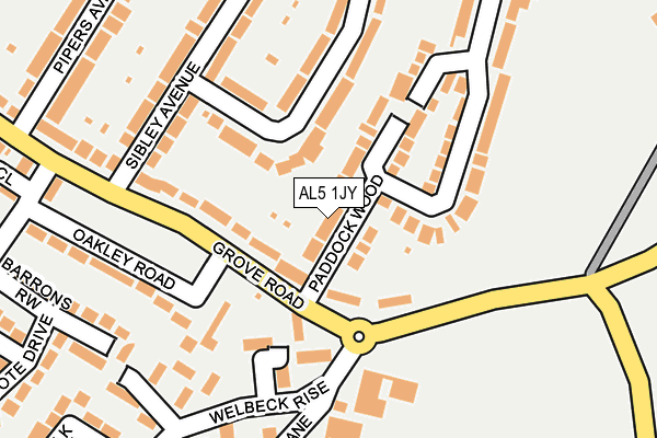 AL5 1JY map - OS OpenMap – Local (Ordnance Survey) AL5 1JY map - OS OpenMap – Local (Ordnance Survey)