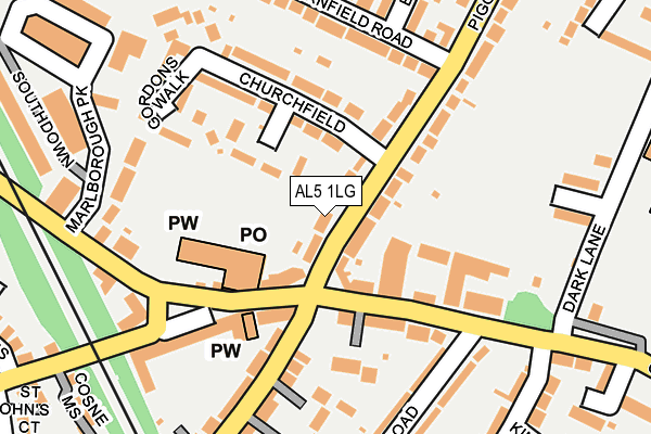 AL5 1LG map - OS OpenMap – Local (Ordnance Survey) AL5 1LG map - OS OpenMap – Local (Ordnance Survey)