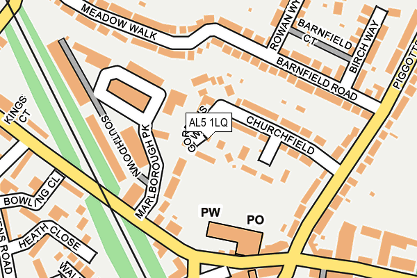 AL5 1LQ map - OS OpenMap – Local (Ordnance Survey) AL5 1LQ map - OS OpenMap – Local (Ordnance Survey)