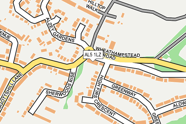 AL5 1LZ map - OS OpenMap – Local (Ordnance Survey) AL5 1LZ map - OS OpenMap – Local (Ordnance Survey)