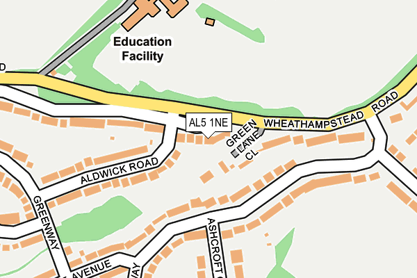 AL5 1NE map - OS OpenMap – Local (Ordnance Survey)