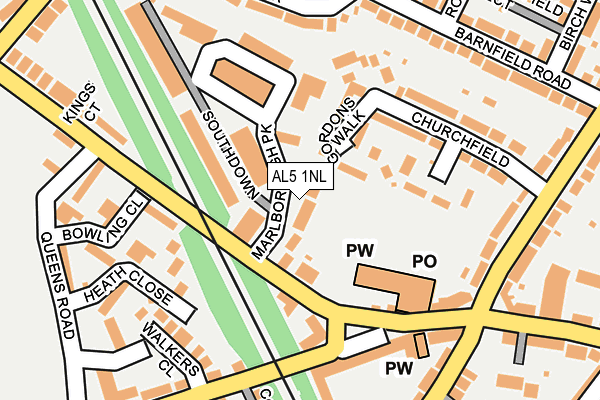 AL5 1NL map - OS OpenMap – Local (Ordnance Survey) AL5 1NL map - OS OpenMap – Local (Ordnance Survey)