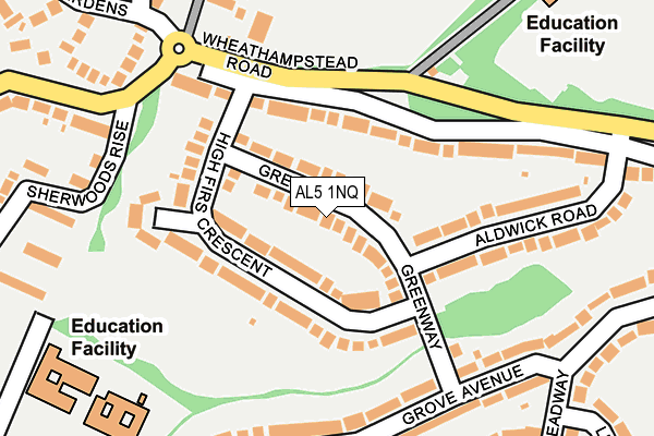 AL5 1NQ map - OS OpenMap – Local (Ordnance Survey) AL5 1NQ map - OS OpenMap – Local (Ordnance Survey)