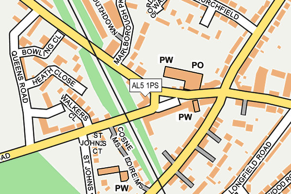 AL5 1PS map - OS OpenMap – Local (Ordnance Survey) AL5 1PS map - OS OpenMap – Local (Ordnance Survey)