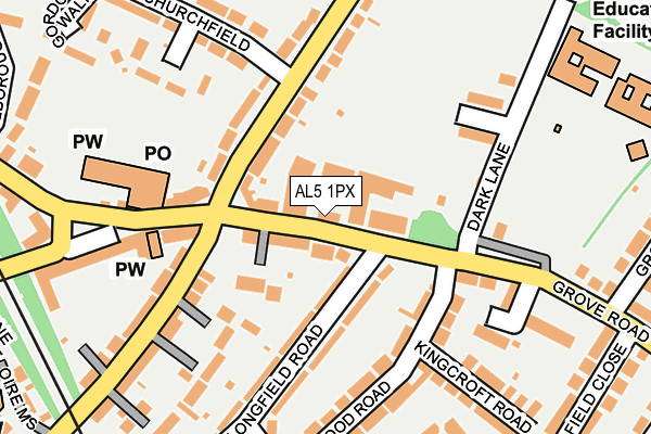 AL5 1PX map - OS OpenMap – Local (Ordnance Survey) AL5 1PX map - OS OpenMap – Local (Ordnance Survey)