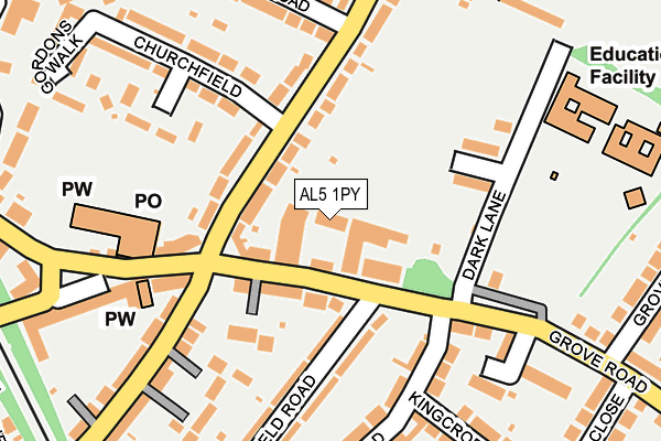 AL5 1PY map - OS OpenMap – Local (Ordnance Survey) AL5 1PY map - OS OpenMap – Local (Ordnance Survey)