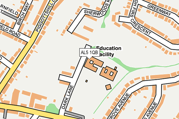 AL5 1QB map - OS OpenMap – Local (Ordnance Survey) AL5 1QB map - OS OpenMap – Local (Ordnance Survey)