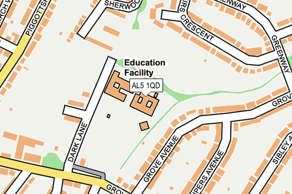 AL5 1QD map - OS OpenMap – Local (Ordnance Survey) AL5 1QD map - OS OpenMap – Local (Ordnance Survey)