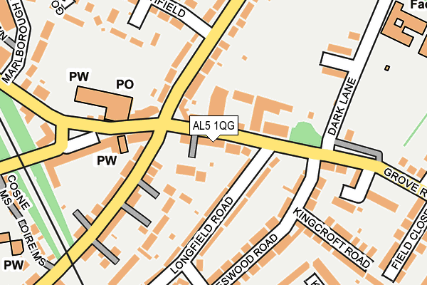 AL5 1QG map - OS OpenMap – Local (Ordnance Survey) AL5 1QG map - OS OpenMap – Local (Ordnance Survey)