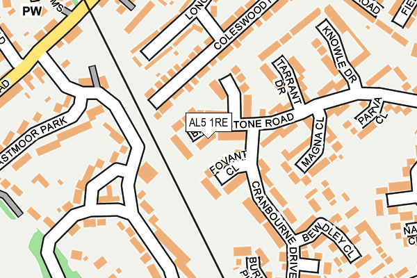 AL5 1RE map - OS OpenMap – Local (Ordnance Survey) AL5 1RE map - OS OpenMap – Local (Ordnance Survey)