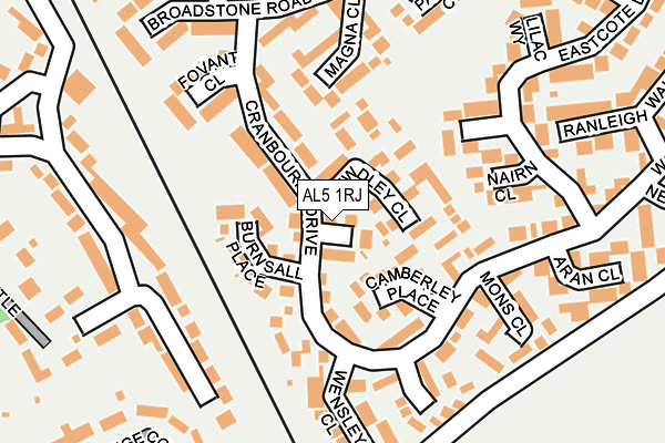 AL5 1RJ map - OS OpenMap – Local (Ordnance Survey) AL5 1RJ map - OS OpenMap – Local (Ordnance Survey)