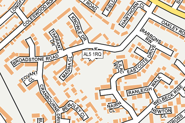 AL5 1RQ map - OS OpenMap – Local (Ordnance Survey) AL5 1RQ map - OS OpenMap – Local (Ordnance Survey)