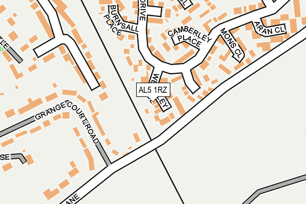 AL5 1RZ map - OS OpenMap – Local (Ordnance Survey) AL5 1RZ map - OS OpenMap – Local (Ordnance Survey)