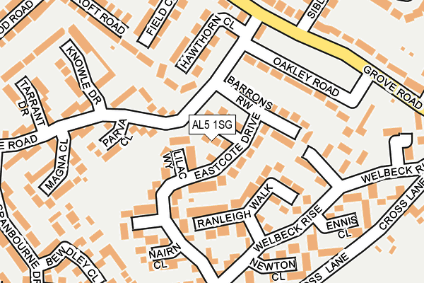 AL5 1SG map - OS OpenMap – Local (Ordnance Survey) AL5 1SG map - OS OpenMap – Local (Ordnance Survey)