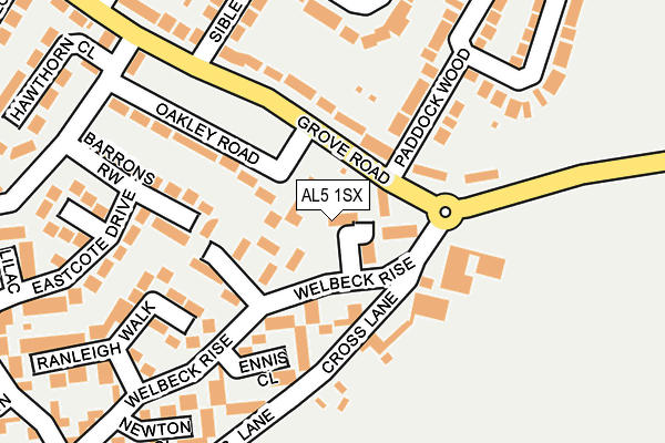 AL5 1SX map - OS OpenMap – Local (Ordnance Survey) AL5 1SX map - OS OpenMap – Local (Ordnance Survey)