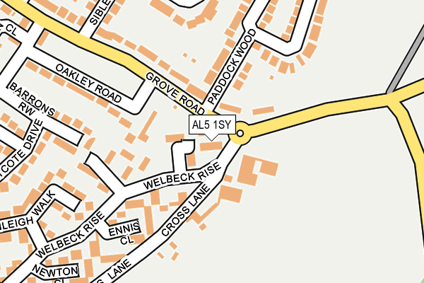 AL5 1SY map - OS OpenMap – Local (Ordnance Survey) AL5 1SY map - OS OpenMap – Local (Ordnance Survey)