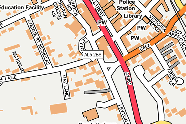 AL5 2BS map - OS OpenMap – Local (Ordnance Survey) AL5 2BS map - OS OpenMap – Local (Ordnance Survey)