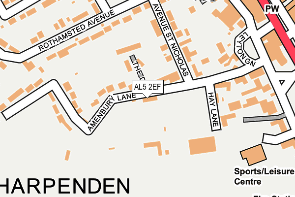 AL5 2EF map - OS OpenMap – Local (Ordnance Survey) AL5 2EF map - OS OpenMap – Local (Ordnance Survey)