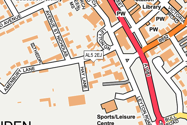 AL5 2EJ map - OS OpenMap – Local (Ordnance Survey) AL5 2EJ map - OS OpenMap – Local (Ordnance Survey)