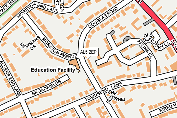 AL5 2EP map - OS OpenMap – Local (Ordnance Survey) AL5 2EP map - OS OpenMap – Local (Ordnance Survey)