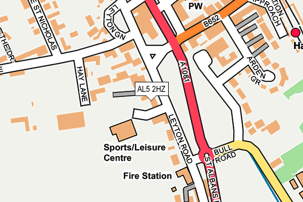 AL5 2HZ map - OS OpenMap – Local (Ordnance Survey) AL5 2HZ map - OS OpenMap – Local (Ordnance Survey)