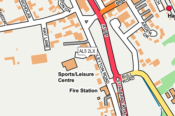 AL5 2LX map - OS OpenMap – Local (Ordnance Survey) AL5 2LX map - OS OpenMap – Local (Ordnance Survey)