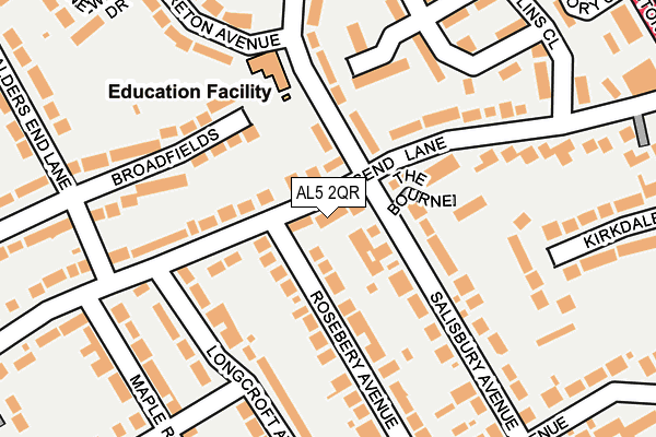 AL5 2QR map - OS OpenMap – Local (Ordnance Survey) AL5 2QR map - OS OpenMap – Local (Ordnance Survey)