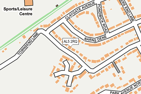 AL5 2RQ map - OS OpenMap – Local (Ordnance Survey) AL5 2RQ map - OS OpenMap – Local (Ordnance Survey)