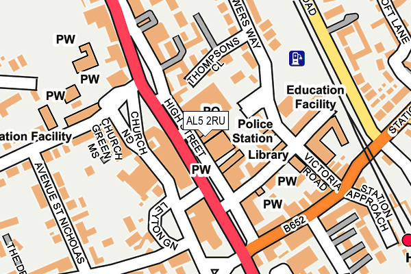 AL5 2RU map - OS OpenMap – Local (Ordnance Survey) AL5 2RU map - OS OpenMap – Local (Ordnance Survey)