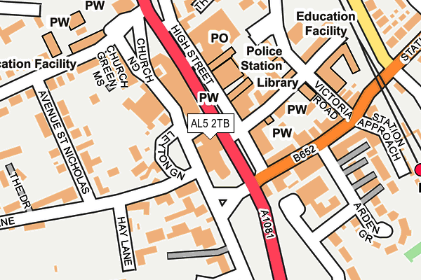 AL5 2TB map - OS OpenMap – Local (Ordnance Survey) AL5 2TB map - OS OpenMap – Local (Ordnance Survey)