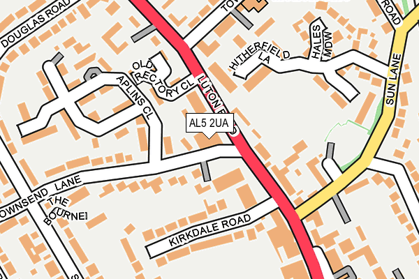 AL5 2UA map - OS OpenMap – Local (Ordnance Survey) AL5 2UA map - OS OpenMap – Local (Ordnance Survey)