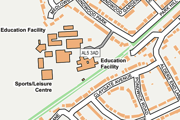 AL5 3AD map - OS OpenMap – Local (Ordnance Survey) AL5 3AD map - OS OpenMap – Local (Ordnance Survey)