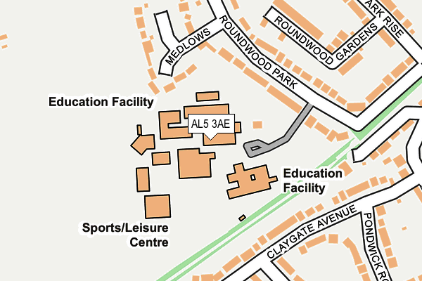 AL5 3AE map - OS OpenMap – Local (Ordnance Survey) AL5 3AE map - OS OpenMap – Local (Ordnance Survey)