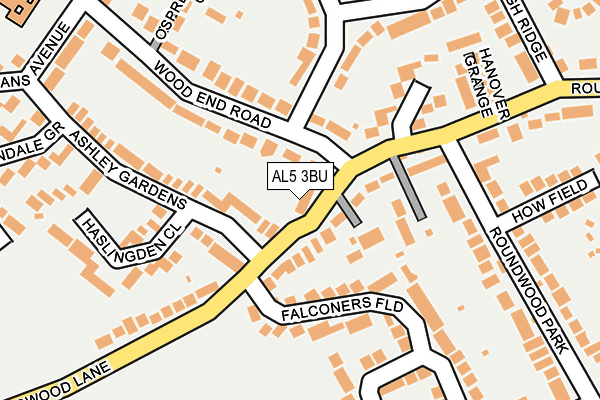 AL5 3BU map - OS OpenMap – Local (Ordnance Survey) AL5 3BU map - OS OpenMap – Local (Ordnance Survey)