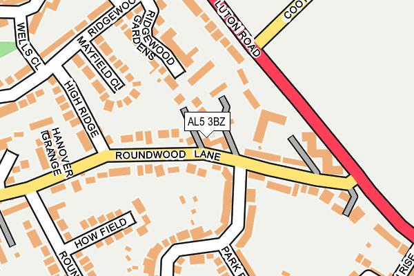 AL5 3BZ map - OS OpenMap – Local (Ordnance Survey) AL5 3BZ map - OS OpenMap – Local (Ordnance Survey)