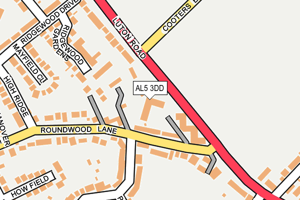 AL5 3DD map - OS OpenMap – Local (Ordnance Survey) AL5 3DD map - OS OpenMap – Local (Ordnance Survey)