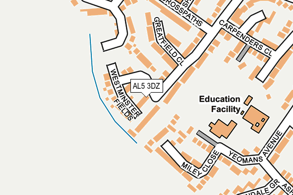 AL5 3DZ map - OS OpenMap – Local (Ordnance Survey) AL5 3DZ map - OS OpenMap – Local (Ordnance Survey)
