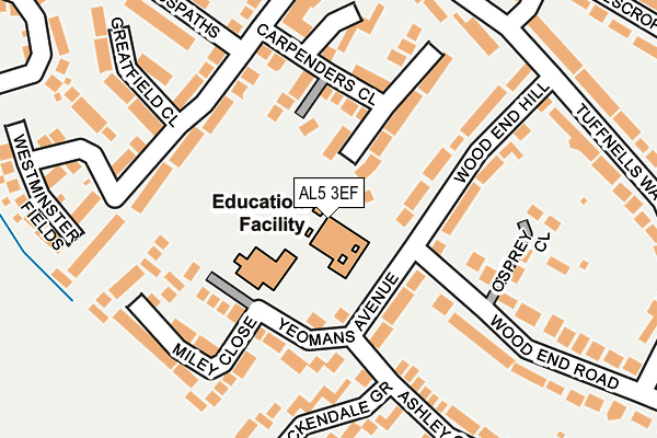 AL5 3EF map - OS OpenMap – Local (Ordnance Survey) AL5 3EF map - OS OpenMap – Local (Ordnance Survey)