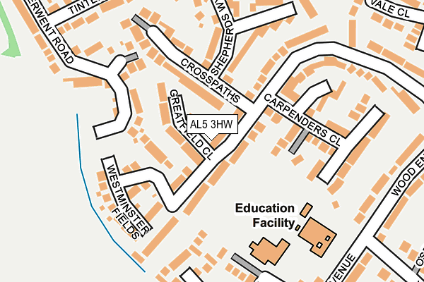 AL5 3HW map - OS OpenMap – Local (Ordnance Survey) AL5 3HW map - OS OpenMap – Local (Ordnance Survey)
