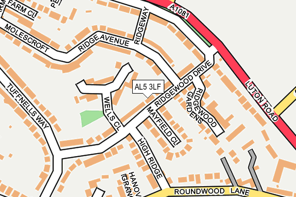 AL5 3LF map - OS OpenMap – Local (Ordnance Survey) AL5 3LF map - OS OpenMap – Local (Ordnance Survey)