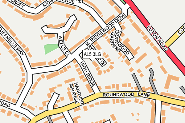 AL5 3LG map - OS OpenMap – Local (Ordnance Survey) AL5 3LG map - OS OpenMap – Local (Ordnance Survey)