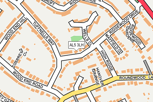 AL5 3LH map - OS OpenMap – Local (Ordnance Survey) AL5 3LH map - OS OpenMap – Local (Ordnance Survey)